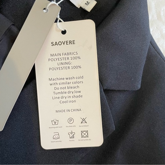 NWT Saovere Black Blazer Single Button Women’s Polyester Formal Medium Business - Picture 4 of 10